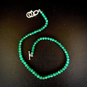 Emerald Green Glass Bead Necklace